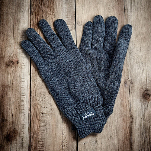 Charcoal Men’s Thermal Knit Winter Gloves