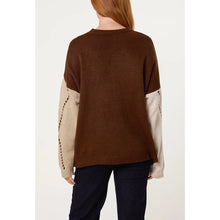 Load image into Gallery viewer, Chestnut &amp; Cream Argyle Knit Jumper (back)
