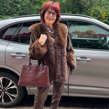 Load image into Gallery viewer, Chocolate Faux Fur Collar Jacket with Pockets (modelled)

