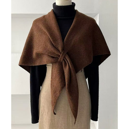 Chocolate Plain Triangle Pull Through Shawl Wrap