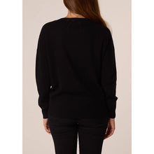 Load image into Gallery viewer, Christmas Cat Sequin Soft Knit Jumper – Black (back)
