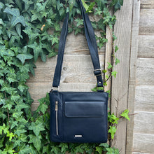 Load image into Gallery viewer, Classic Leather Multi-Pocket Crossbody Bag – Black, Navy &amp; Burgundy
