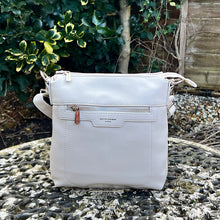 Load image into Gallery viewer, Coconut Cream Flat Front Zip Pocket Crossbody Bag
