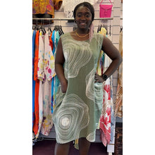 Load image into Gallery viewer, Contour Print Cotton Pocket Dress (sage)
