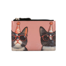 Load image into Gallery viewer, Cool Cats Leather Coin &amp; Card Holder
