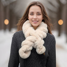 Load image into Gallery viewer, Cream Winter Luxe Faux Fur Twist Scarf
