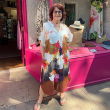 Load image into Gallery viewer, Abstract Print Cotton Linen Shirt Dress

