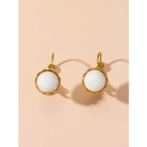 White Stainless Steel Earrings