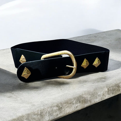 Black & Gold Elasticated Belt