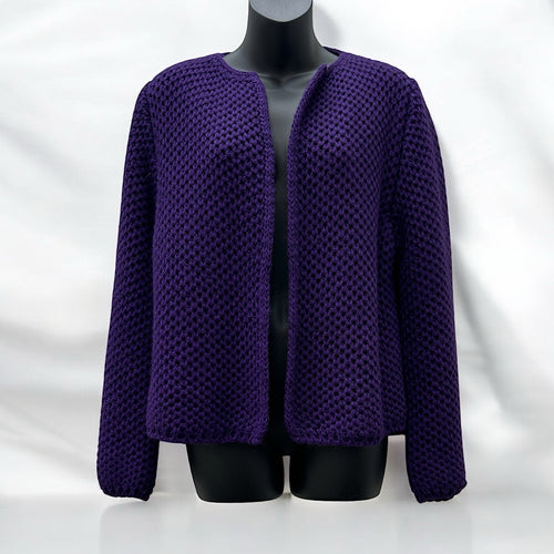 Deep Amethyst Purple 
Purple Eleganza Textured Knit Jacket