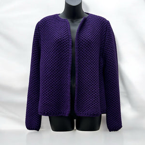 Deep Amethyst Purple 
Purple Eleganza Textured Knit Jacket