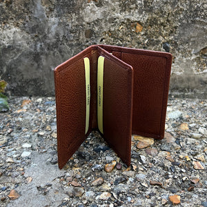 Tan Leather Credit Card Holder By 'Oak' | 8 Card Slots