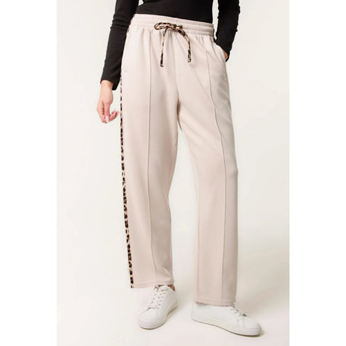 Stone Leopard Stripe Drawstring Jogger