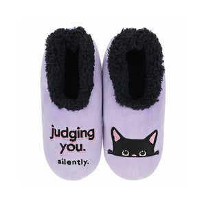 "Judging You Silently" Cat Cosy Slippers