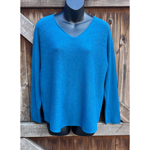 Petrol Basic Soft Knit V-Neck Jumper