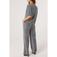 Load image into Gallery viewer, Silver Rhinestone Sparkle Top &amp; Trouser Set (back)
