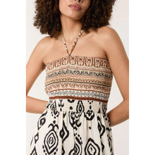 Load image into Gallery viewer, Tribal Print Halter Neck Shirring Jumpsuit (close up)
