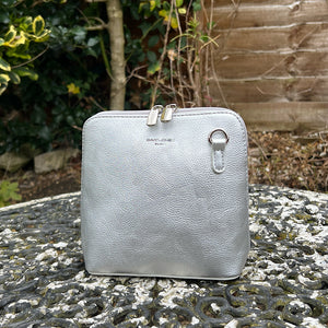 Silver 'Mia' Mini Crossbody Bag By David Jones (front)