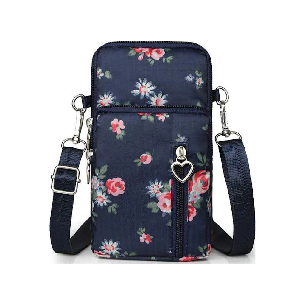 Small Roses Heart Zip Puller Splash Proof Essential Phone Bag