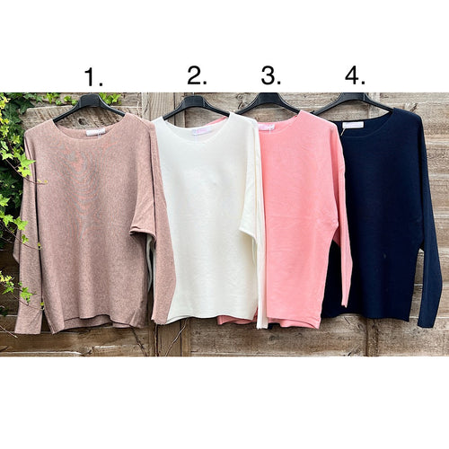 Soft Rib Oversized Jumper (mocha,ivory,pink,navy)