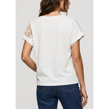 Load image into Gallery viewer, Daisy Lace Stripe Detail Cotton Blend Top (back)
