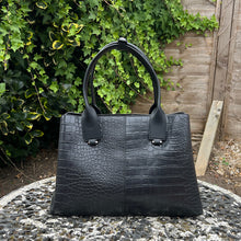 Load image into Gallery viewer, David Jones Croc-Effect Structured Tote Bag (back)
