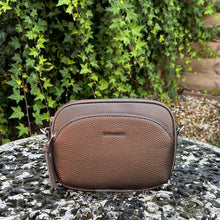 Load image into Gallery viewer, David Jones Double Zip Pebble Crossbody Bag (bronze)
