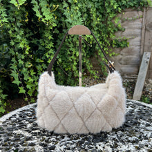 Load image into Gallery viewer, David Jones Faux Fur Woven Shoulder Bag (back)
