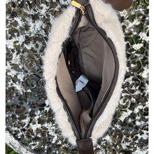 Load image into Gallery viewer, David Jones Faux Fur Woven Shoulder Bag (open)
