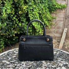Load image into Gallery viewer, David Jones Faux Pony Hair &amp; Croc-Effect Structured Grab Bag (back)
