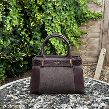 Load image into Gallery viewer, David Jones Faux Pony Hair &amp; Croc-Effect Structured Grab Bag (hot chocolate)

