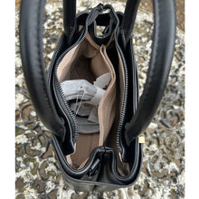 Load image into Gallery viewer, David Jones Faux Pony Hair &amp; Croc-Effect Structured Grab Bag (open)
