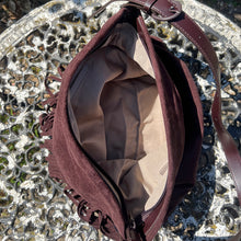 Load image into Gallery viewer, David Jones Fringe Hobo Crossbody Bag (open)
