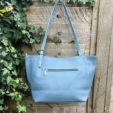 Load image into Gallery viewer, David Jones Soft Pebble Everyday Tote Bag (powder blue back)
