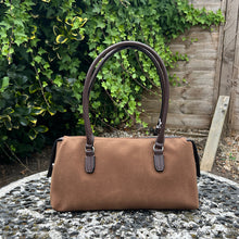 Load image into Gallery viewer, David Jones Suede-Effect Barrel Shoulder Bag with Scarf Charm (back)
