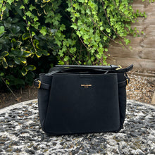 Load image into Gallery viewer, David Jones Triple Compartment Crossbody &amp; Shoulder Bag (black)
