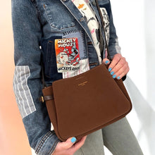 Load image into Gallery viewer, David Jones Triple Compartment Crossbody &amp; Shoulder Bag (on model)
