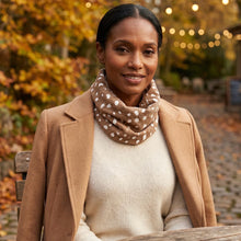 Load image into Gallery viewer, Deer Print Pleated Magnetic Infinity Scarf (on model)
