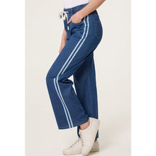 Load image into Gallery viewer, Denim Side Stripe Relaxed Fit Drawstring Jeans (side)
