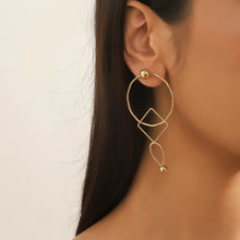 Load image into Gallery viewer, Gold Geometric Stainless Steel Stud Earrings (on model)
