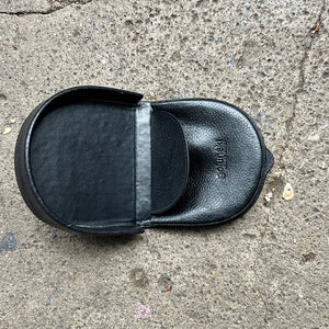 Black Gents Leather Tray Purse (open)