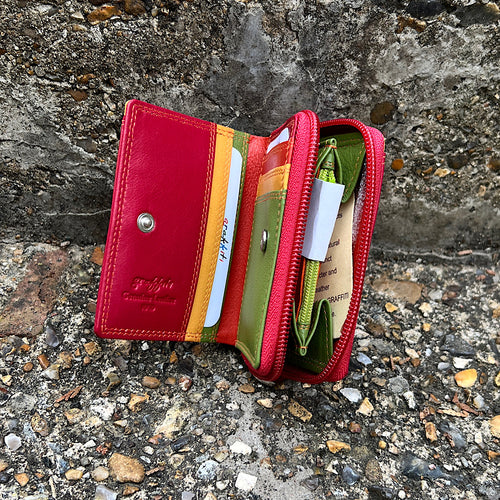 Spice Small 'aka Holiday' Leather RFID Purse (open)