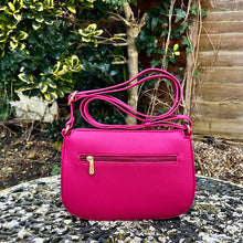 Load image into Gallery viewer, Raspberry Crossbody Bag with Wide Adjustable Strap (back)

