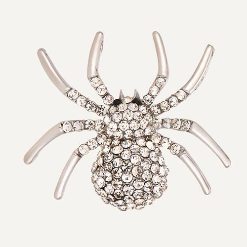 Sparkling Arachnid Crystal Brooch