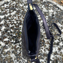 Load image into Gallery viewer, Navy &#39;Natalie&#39; Leather Crossbody Bag (open)
