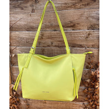 Load image into Gallery viewer, Mustard Green Casual Everyday Shoulder Bag with Asymmetrical Front Pockets
