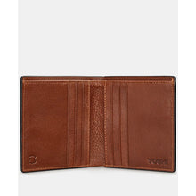 Load image into Gallery viewer, Brown Two Fold Leather Wallet By Yoshi (open)
