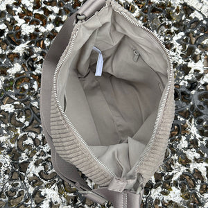 Abbey Stone Corduroy Satchel Bag (open)