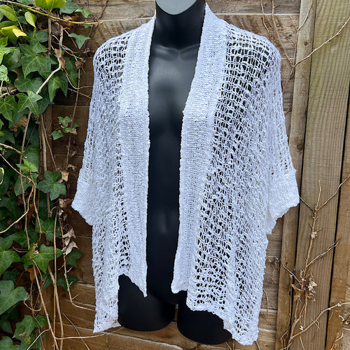 White Bohemian Chunky Knitted Cardigan
