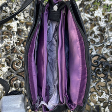 Load image into Gallery viewer, Black Classic &#39;Brenda&#39; Leather Crossbody Bag (open)
